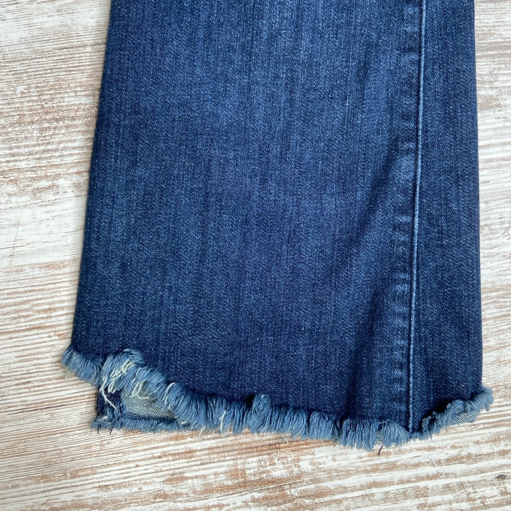 FRAME DENIM LE CROP MINI BOOT STRETCH DENIM JEANS CROP FLARE RAW HEM sz 26 EUC! - Picture 3 of 6